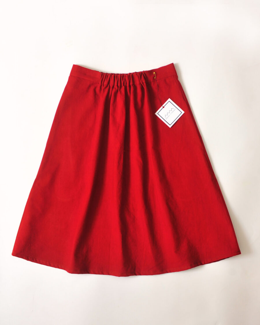 organic red skirt