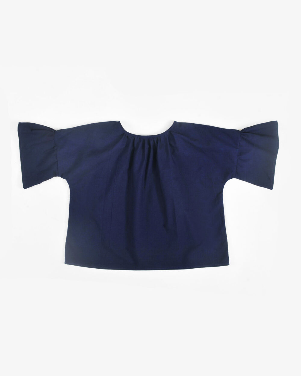 blue organic blouse top sustainable women'sclothing