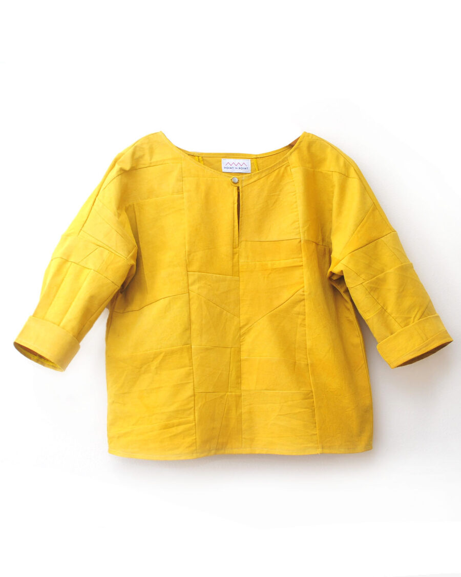 Organic yellow recycled blouse top