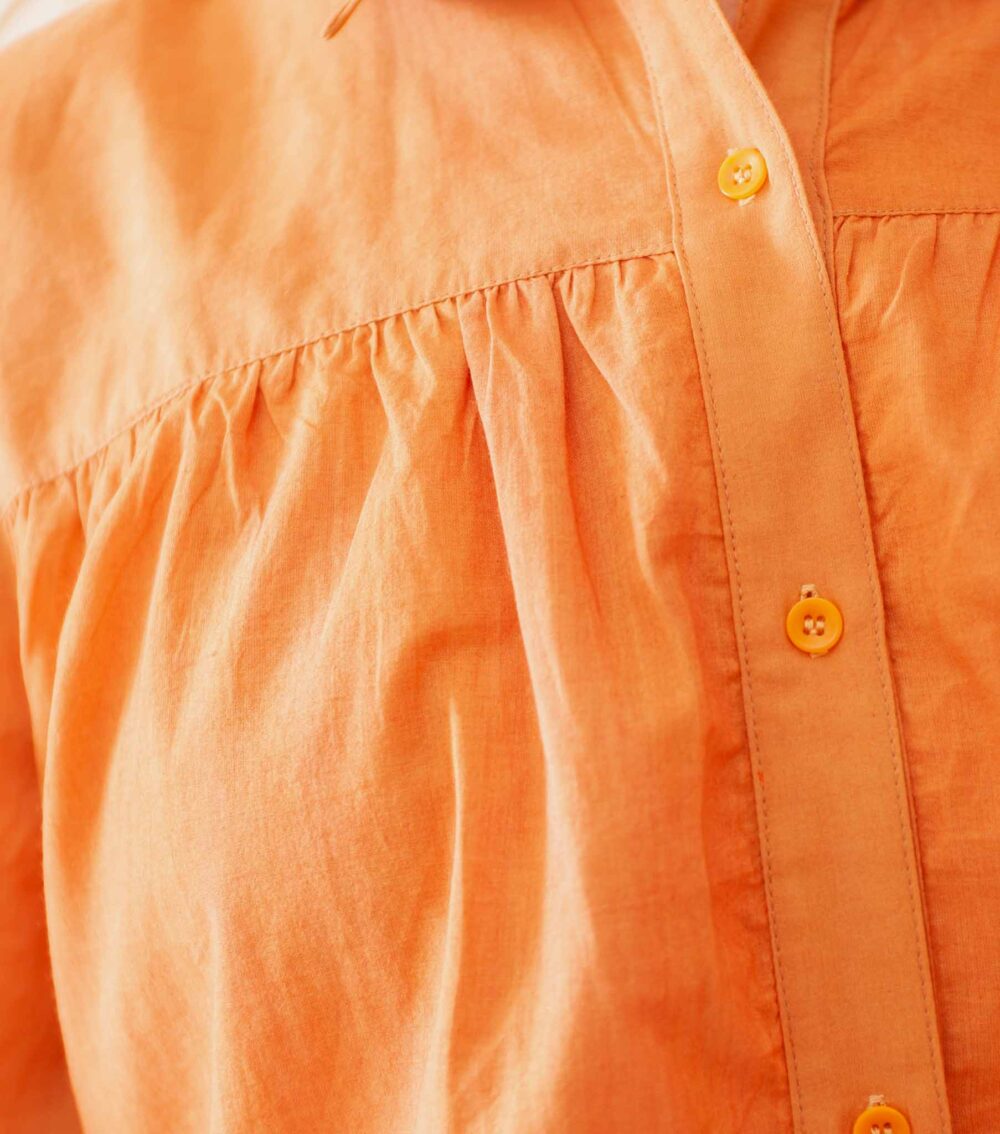 womens summer organic light orange blouse top sustainable